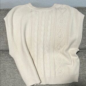 Elegant Cream Cable Knit Sweater